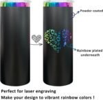 FunTrans 20 oz Skinny Tumblers Stainless Steel Tumbler with Lid and Straw Double Wall Vacuum Insulated Coffee Mug 20oz Powder Coated Cup for Hot and Cold Drinks(Black,1 pack) - Image 4