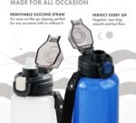 GRANDTIES Sports Tritan Plastic Water Bottle with Straw, Removable – Leakproof BPA Free Dishwasher Safe Travel Water Bottle with Strap for Gym, Outdoor, Fitness (Frosted Snowy White, 52oz (1.5L)) - Image 5