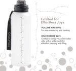 GRANDTIES Sports Tritan Plastic Water Bottle with Straw, Removable – Leakproof BPA Free Dishwasher Safe Travel Water Bottle with Strap for Gym, Outdoor, Fitness (Frosted Snowy White, 52oz (1.5L)) - Image 6