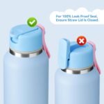 12oz Kids Water Bottle for School Boys&Girls, 304 Stainless Steel Toddler Cup, Insulated Water Bottle with Straws, BPA-Free, Blue - Image 4