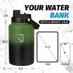 NATURE PIONEOR 1 Gallon Insulated Water Bottle - Double Vacuum Stainless Steel 128 oz Water Bottle with Holder, Wide Mouth & 2-in-1 Lid (Flip Straw & Spout), 1 Gallon Water Jug, Hiking, Camping, Gym - Image 4