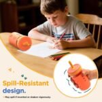 Tronco 12 oz Glass Sippy Cup for Kids & Toddlers | Mason Jar Smoothie Cups with Spill-Proof Silicone Straws, Non-Slip Silicone Sleeves & Lids, BPA-Free Snack Cups, Dishwasher Safe - Image 6