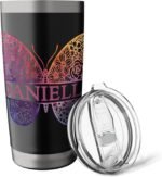 Watercolor Butterfly Travel Mug Personalized Name Danielle Stainless Steel Insulated Tumbler - Image 5