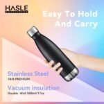 HASLE OUTFITTERS 17oz Stainless Steel Water Bottles, Vacuum Insulated Water Bottles Double Walled Reusable Metal Sports Water Bottles Keep Drinks Hot and Cold, Black, 1Pack - Image 4