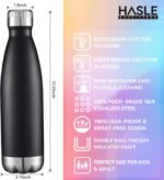 HASLE OUTFITTERS 17oz Stainless Steel Water Bottles, Vacuum Insulated Water Bottles Double Walled Reusable Metal Sports Water Bottles Keep Drinks Hot and Cold, Black, 1Pack - Image 6