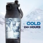 Frost Buddy 32 oz Insulated Stainless Steel Water Bottle with Silicone Sleeve - Customizable with Budz Charms | Straw & Chug Lid, Leak-Proof & Cup Holder Friendly - Image 6