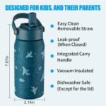 OLDLEY kids Water Bottle - 18oz Insulated Stainless Steel - Wide Straw Lid, Non Spill, Leakproof, Kids Water Bottle for School,Airplane - Image 4