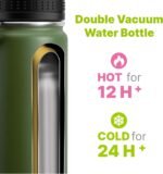 Mollcity 12 oz Water Bottle for Kids School-Reuasble Stainless Steel Vacuum Insulated Wide Mouth Water Bottle for Travle Sports (Grass Green) - Image 5