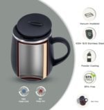 Ideus 16 oz Insulated Coffee Mug with Handle and Lid, Double Wall Stainless Steel Vacuum Thermal Coffee Mug, Travel Coffee Cup Thermal Cup for Home and Office, Storm Black - Image 3