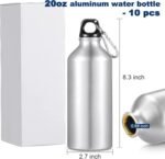 CHENGU 10 Pcs Aluminum Water Bottle 20 oz Reusable Bottles Lightweight Leak Proof Aluminum Sports Travel Bottles with Twist Cap Buckle for Gym, Hiking, Cycling, Camping, Fishing - Image 3
