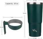 Konokyo 20 oz Tumbler with Handle and 2 Straw 2 Lid, Insulated Water Bottle Stainless Steel Vacuum Cup Reusable Travel Mug,Army Green - Image 5