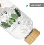 Ttifangix Glass Water Bottle 64 Oz with Time Markers, Wide Mouth Bamboo Lid, Neoprene Sleeve, Bpa Free, Leakproof, Reusable - Image 5