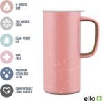 Ello Campy 18oz Stainless Steel Travel Mug with Handle and Leak-Proof Slider Lid, Reusable, Vacuum Insulated, Perfect for Coffee or Tea, Home, Gift, Travel, Office, BPA Free, Georgia Peach - Image 3