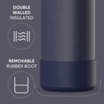 Hydrapeak 32oz Sport Insulated Water Bottle with Straw Lid, Leak & Spill Proof, Keeps Drinks Cold for 24 Hours, Hot for 12 Hours, Premium Stainless Steel Water Bottles (32oz, Navy) - Image 4