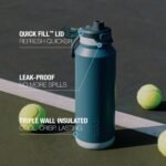 ZULU Powerfill Pro 32oz Stainless Steel Water Bottle with Quick Fill Lid, Triple Walled Vacuum Insulated Metal, Leak Proof Locking Lid, Sip and Chug, Reusable BPA Free, High Tide - Image 3