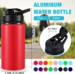 Eaasty 16 Pcs 17 oz Aluminum Water Bottle Bulk Multicolor Reusable Sports Bottle with Snap Lids Multipack Vacuum Water Flask for Travel Camping, Picnics, Gym, Hiking, Cycling, Fishing - Image 3