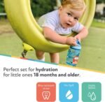 Nuby Flip-it Kids On-The-Go Printed Water Bottle with Bite Proof Hard Straw - 12oz / 360 ml, 18+ Months, 2 pk Prints May Vary - Image 4