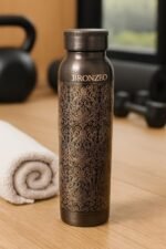 Insulated Water Bottle – Vintage Damask Pattern | Bronze & Black Copper Flask | Double-Wall Vacuum, Leakproof & Thermal | Reusable Hot & Cold Travel Bottle | Stylish, Durable, Eco-Friendly - Image 3