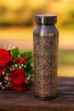 Insulated Water Bottle – Vintage Damask Pattern | Bronze & Black Copper Flask | Double-Wall Vacuum, Leakproof & Thermal | Reusable Hot & Cold Travel Bottle | Stylish, Durable, Eco-Friendly - Image 6