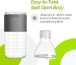 Copco Hydra 16.9 oz Tritan Water Bottle with Spill Resistant Lid & Non-Slip Sleeve, Set of 3 - BPA-Free, Dishwasher Safe, Fits Cup Holders, Great for Gym, Travel, Office - Durable & Lightweight (Grey) - Image 5