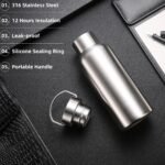Vacuum Insulated Stainless Steel Water Bottle Insulated Water Bottle Wide Mouth Insulated Metal Bottle for Cold Drinks I BPA-Free Bottle for Travel (25oz) - Image 5