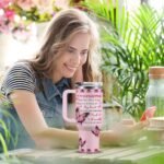 WWHSAI Daughter Gifts From Mom - To My Daughter - Pink Butterfly Stainless Steel Tumbler 40oz - Gifts For Girl Her From Mother Coffee Mug on Graduation, Mothers Day, Birthday - Image 3
