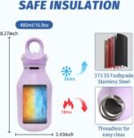 16oz Insulated Coffee Bottle - Vacuum Sealed Stainless Steel Thermos with Leakproof Lock Lid - 36 H Iced Tumbler for Travel One-Handed Operation - Image 6