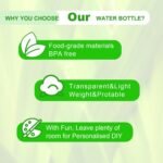 24 oz Clear Water Bottles with Straw, 6 Pack Bulk Reusable Sports Water Bottle with Handle, Wide Mouth & Portable for Travel Gym Cycling Hiking Camping, for Personalized DIY Teacher Nurse Gift - Image 7