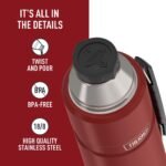 THERMOS Stainless King Vacuum-Insulated Beverage Bottle, 40 Ounce, Rustic Red - Image 5