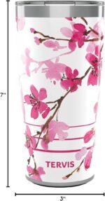 Tervis Traveler Sakura Japanese Cherry Blossom Triple Insulated Tumbler Travel Cup Keeps Drinks Cold & Hot, 20oz, Stainless Steel - Image 8