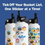 LET'S WANDER World Explorer Adventure Water Bottle with 50 Waterproof Stickers - 32oz Leakproof Insulated Stainless Steel with Straw - Travel Goal Gift Bottle (White) - Image 4