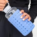 Apana Yoga Glass Water Bottles BPA Free Non Slip Sleeve Leak Proof Lid Reusable 19 Oz and 32 Oz Sports Water Bottle Wide Mouth Lid Portable Hydration Tumbler - Image 3