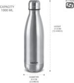 Milton Insulated Water Bottle 1 Liter, Stainless Steel Double Walled Vacuum for 24 Hours Hot and Cold with Cover, Leakproof, BPA Free, Thermosteel Duo-DLX 1000 (34 oz) Silver - Image 8
