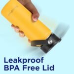 ThermoProof Insulated Water Bottle – Stainless Steel, Wide Mouth, Screw Lid & Spout Lids, Leakproof, Dishwasher Safe, Reusable – Keeps Drinks Hot or Cold – for Adults & Kids – 18oz, Blue - Image 5