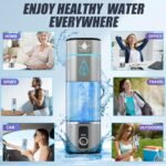 Hydra Pure Life Hydrogen Water Bottle Generator Up to 8000PPB with SPE & PEM, 2 Modes Rechargeable Portable 3-in-1 Multifunctional Hydrogen Water Machine with LED, Perfect for Office, Home, Gym - Image 7
