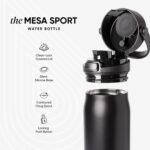 Simple Modern Mesa Sport Water Bottle with Covered Chug Lid | 30oz Cup Holder Friendly Insulated Stainless Steel Bottle for Gym, Sports and Travel | Midnight Black - Image 4