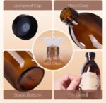 Elumeiro 24 Pack 8 OZ Amber Glass Bottles with Lids, Leakproof Glass Bottles for Vanilla extract, Shampoo, Tinctures, Essential Oils, Homemade Hot Sauce, Syrup, Boston Round Brown Bottle - Image 6