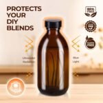 Elumeiro 24 Pack 8 OZ Amber Glass Bottles with Lids, Leakproof Glass Bottles for Vanilla extract, Shampoo, Tinctures, Essential Oils, Homemade Hot Sauce, Syrup, Boston Round Brown Bottle - Image 7