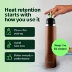 KALMATEH Modern & Elegant Double Walled Vacuum Insulated Stainless Steel Thermo Bottle 1000 ml, Precise Pouring & Heat Retention For Yerba Mate, Coffee, Tea, and Camping - Image 7