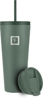 IRON °FLASK Classic Tumbler - Vacuum Insulated Stainless Steel Water Bottle, Double Walled, Drinking Cup, Insulated Travel Mug (Sage, 32 oz Solid Lid) - Image 3