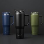 EALGRO 50 oz Tumbler with Handle, Insulated Tumblers with Lid and Straw, Large Metal Sports Water Bottle Jug, Thermal Stainless Steel Travel Coffee Mug Cup, Navy - Image 5