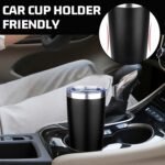 FLIFQI 20oz Tumbler with Lid Double Wall Vacuum Insulated Travel Coffee Mug Stainless Steel Thermal Cup Powder Coated Sturdy Coffee Tumbler for Hot and Cold Beverage (Black,1) - Image 7