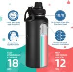 Volhoply 32 oz Insulated Water Bottles Bulk 4 Pack with Straw Lid & Spout Lid,Stainless Steel Sports Water Bottle,Double Wall Vacuum Cups,Leakproof Wide Mouth Metal Flask for Hiking,Camping(Mix,4) - Image 4