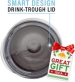 Stainless Steel Wine Glasses with Lid - 12 oz Double Wall Insulated Outdoor Wine Tumblers - 100% Unbreakable & Stemless Glass - Wine Tumbler Set for Outdoor : Wine, Coffee & Camping (2) - Image 4