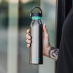 Built 24 fl oz Double-Walled Stainless Steel Standard Mouth Cascade Bottle, Threaded Handle Lid Spill-resistant Travel Cup with Rubber Grip Keep Drinks Cold Hot for Home Travel - Image 3