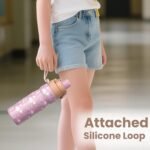 PIQUEBAR Kids insulated Water Bottle 17oz & Sport Water Bottle 24oz Set, Stainless Steel Metal Vacuum Water Bottles, Leakproof Tritan Sport Water Bottles for School Boys Girls, Pink Jellyfish - Image 6