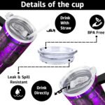 Mindunm 40 oz Sunflower Laser Engraving Tumbler With Handle With Lid Straw Double Insulated Travel Coffee Cup Travel Accessories Must Have Gifts For Women - Image 5