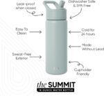 Simple Modern Kids Water Bottle with Straw Lid Vacuum Insulated Stainless Steel Metal Thermos Bottles | Reusable Leak Proof BPA-Free Flask for School | Summit Collection | 18oz, Sea Glass Sage - Image 3