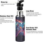 Game Controller Joystick Water Bottle Leakproof Insulated Stainless Steel Hot Cold Water Flask with Straw Lid for Sports Travel 20 oz - Image 4