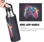 Game Controller Joystick Water Bottle Leakproof Insulated Stainless Steel Hot Cold Water Flask with Straw Lid for Sports Travel 20 oz - Image 5